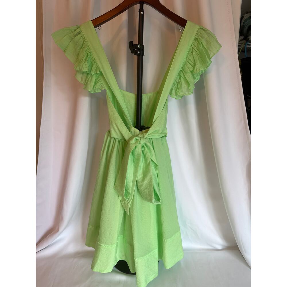 Mable Lime Green Babydoll Mini Dress Small Fairy Fae Cosplay Spring Dress - Picture 5 of 8